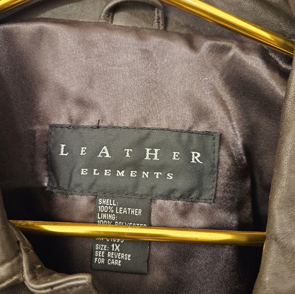 NWT - "Leather Elements" Brown Soft Leather Coat - Size 1X - Picture 8 of 16